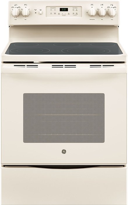 GE JB655DKCC 30" Star K Freestanding Electric Range with 5 Radiant Elements, 5.3 cu. ft. Oven Capacity, Bisque