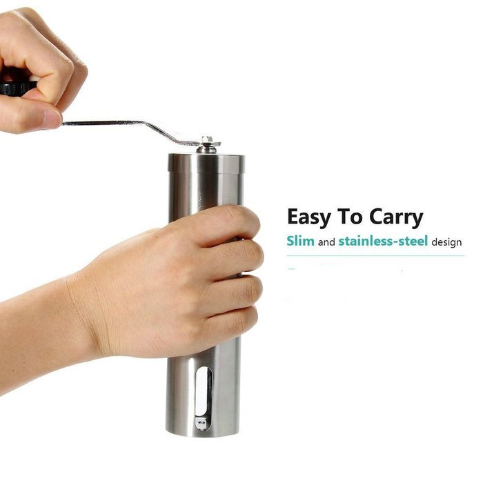 Manual Coffee Grinder Portable Slim Ceramic Burr Spice Mill,Precise Stainless Steel Coffee Grinder for Perfect... N2