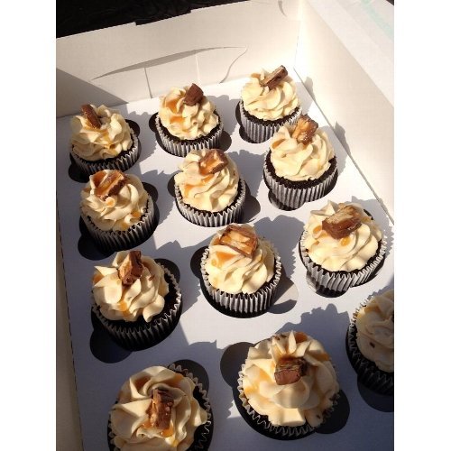 Pack of 10 White Cupcake Box with Window holds 12 INSERTS Included N2
