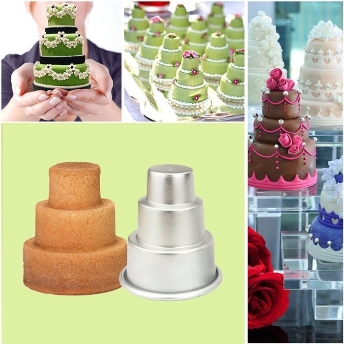 BleuMoo 3 Tier Cupcake Pudding Chocolate Cake Mold Baking Pan Mould Party Home Use