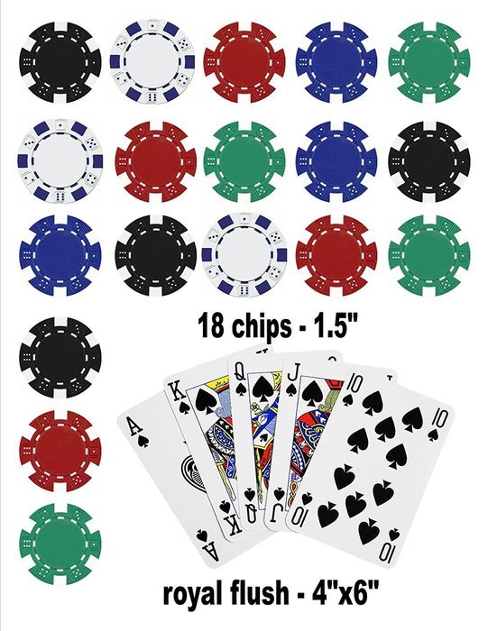 Poker Edible Cake Topper Royal Flush Cake Topper Casino Chips