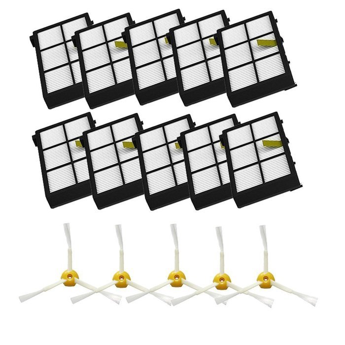 LOOYUAN Side Brushes and Filters Replacement For iRobot Roomba 800 Series 870 880 Robotic Vacuum Parts-Include... N2