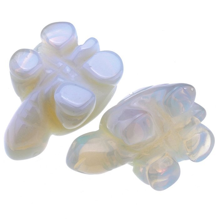 JOVIVI 1pc Natural Carved Gemstones Tortoise Figurine 1.5'' Room Decoration, with Gift Box (Opalite) N4
