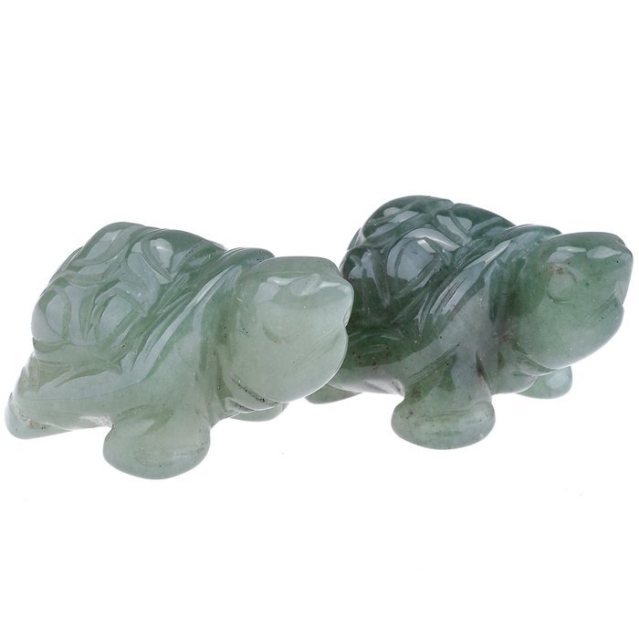 JOVIVI 1pc Natural Carved Gemstones Tortoise Figurine 1.5'' Room Decoration, with Gift Box (Opalite) N9
