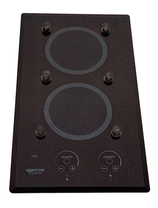 Kenyon B40575PUPS 6-1/2-Inch Lite-Touch Q 2-Burner Cooktop with PUPS and Touch Control, 120-volt, Black