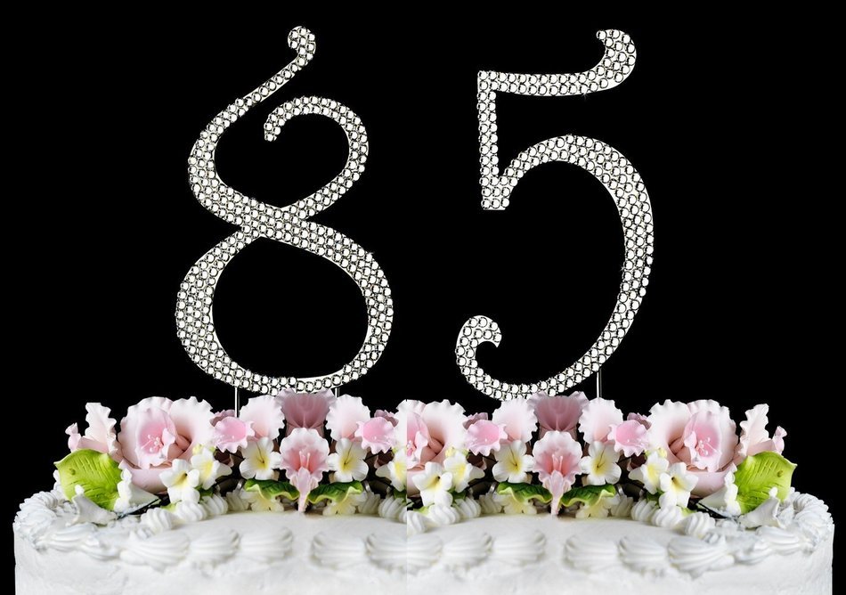 Rhinestone Cake Topper Number 85