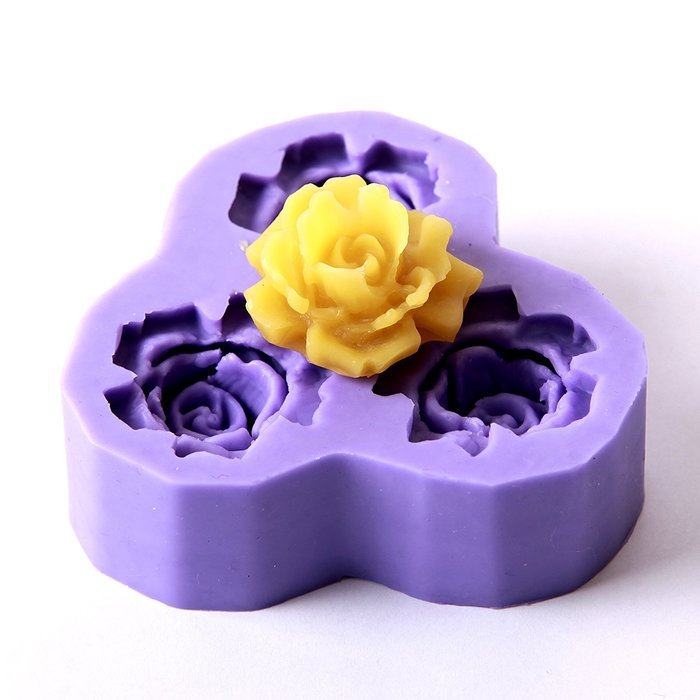 World Of Moulds Flower Decoration Fondant Icing 3 Cavity Silicone Mould