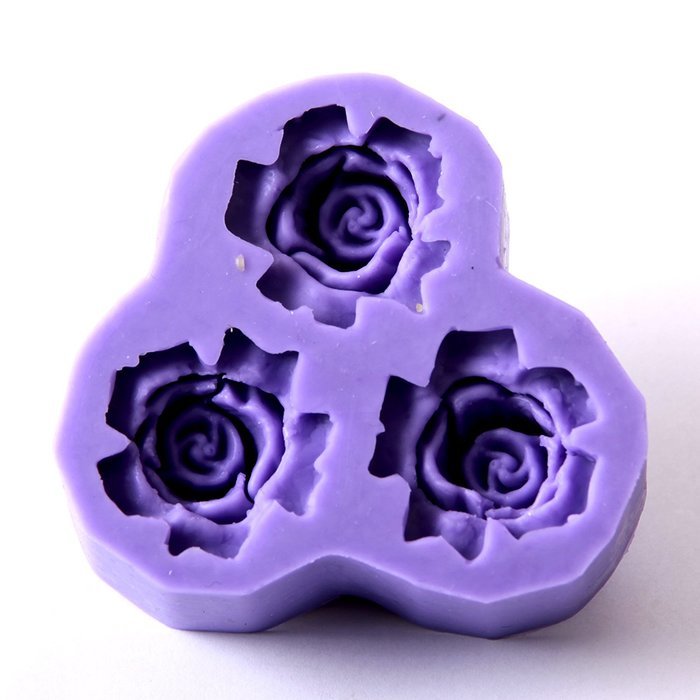 World Of Moulds Flower Decoration Fondant Icing 3 Cavity Silicone Mould N2