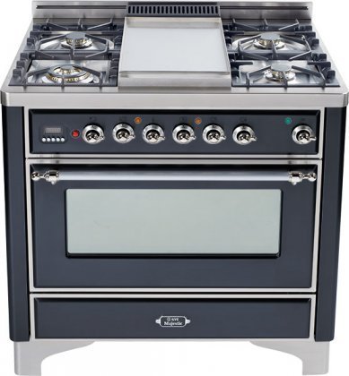 36" - 5 Burner Dual Fuel Range + Griddle with Convection Oven Finish: Matte Graphite