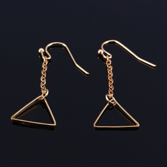 Oligex(TM) Simple Womens Jewelry Long Chain Hollow Triangle Pendant Ear Studs Earrings N5