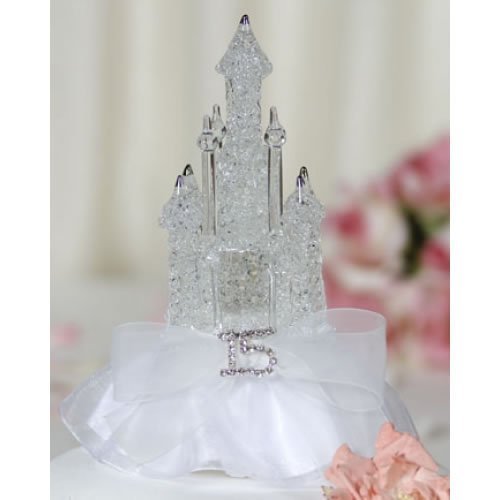 Rhinestone Quinceanera Cinderella Castle Cake Topper