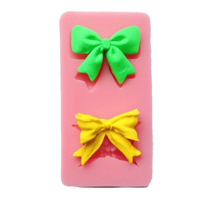 Wocuz W0125 Bow Shape Silicone Candy Making Mold Fondant Mold for Cupcake Cake Decoration N2