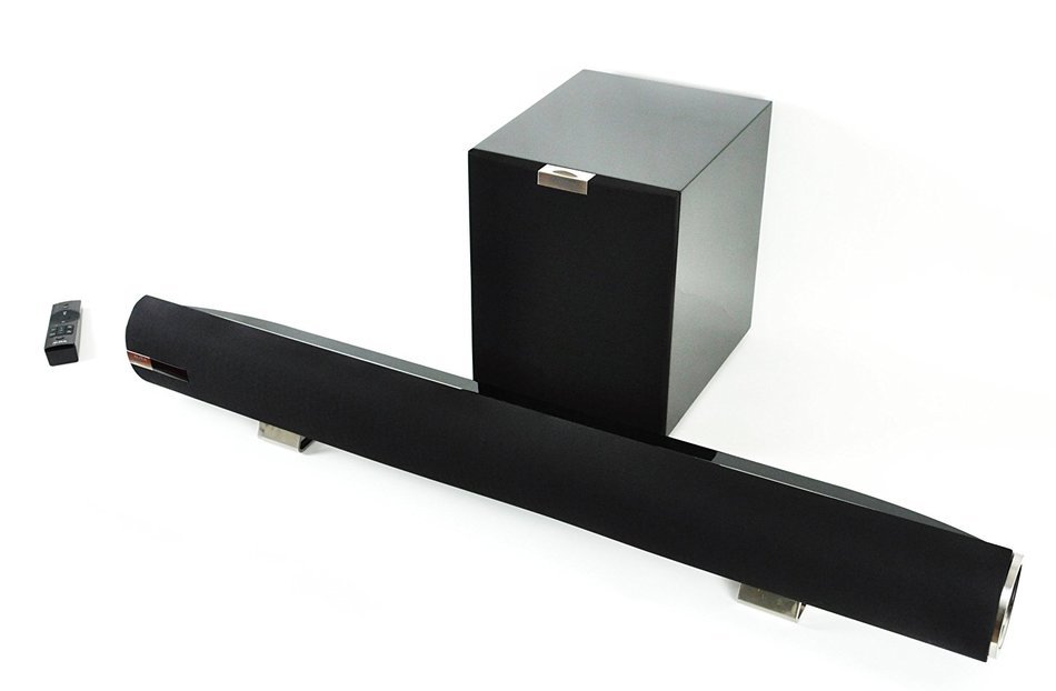 Aura Sound Aura 2.1 Powered Sound Bar with Wireless Subwoofer (Black Gloss, Single Bar/Single Woofer) (Discontinued...
