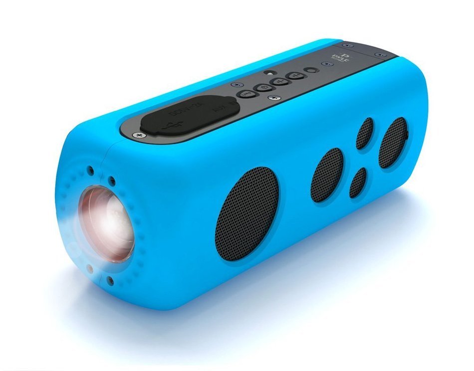 Pyle Bluetooth Waterproof Speaker with Flashlight and Hand Crank Charger, Portable - Camping Speaker - Black... N7
