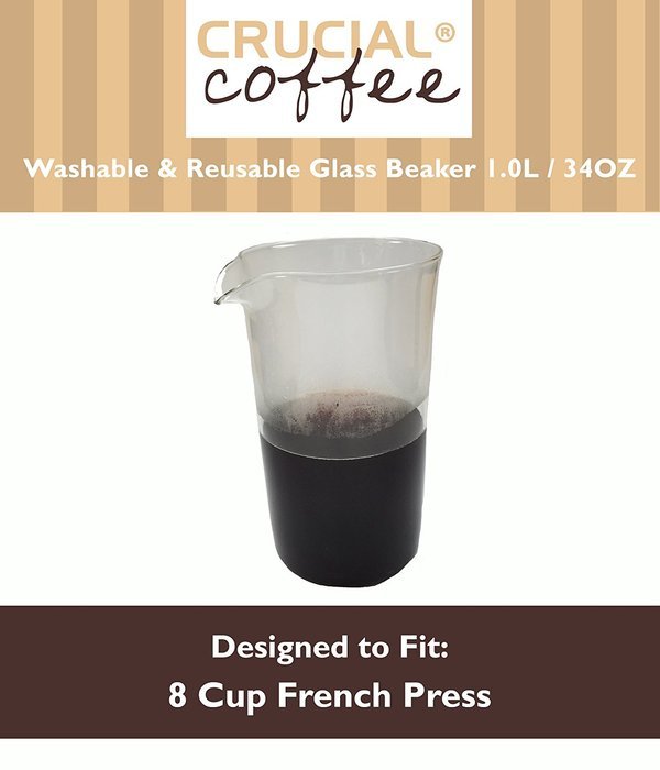 8 Cup (34 OZ) Universal Washable & Reusable Replacement French Press Glass Beaker Fits Bodum & All 8 Cup French... N2