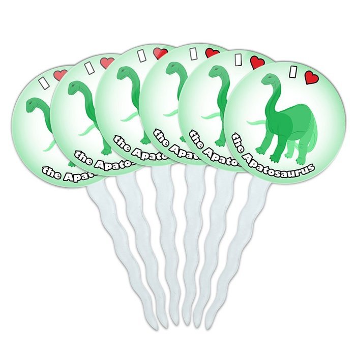 Set of 6 Cupcake Picks Toppers Decoration I Love Heart - Sloths N8