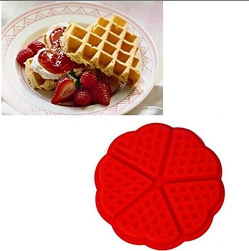 Drhob 1pcs Safety 5-Cavity Waffles Cake Chocolate Pan Silicone Mold N3