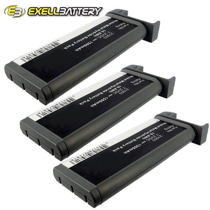 3x Exell EBVB-131 Ni-MH 7.2V Battery Fits iRobot Scooba 200, 230 Replaces 21003 N2