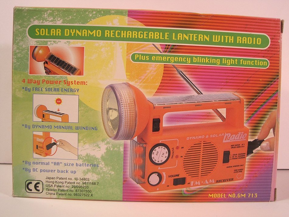 Solar Dynamo Emergency Rechargeable Lantern with Radio