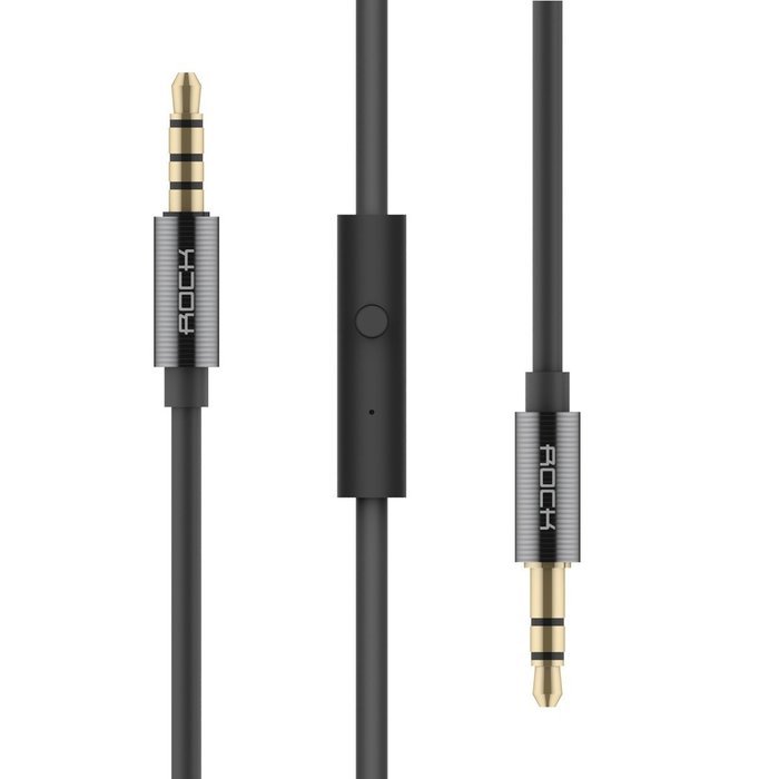 ROCK Stylish 3.5mm Multifunctional Audio Cable for AUX Devices, In-line Control, Tangle-free, High Flexibility... N3
