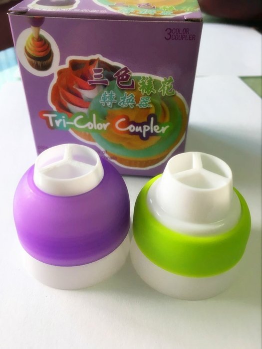 2 Pack Swirl 3 Color Coupler Decorating Tool Cake Tools Cupcake Fondant Cookie Cutters Icing Piping Cream Pastry...