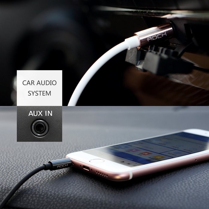 ROCK Stylish 3.5mm Multifunctional Audio Cable for AUX Devices, In-line Control, Tangle-free, High Flexibility... N7