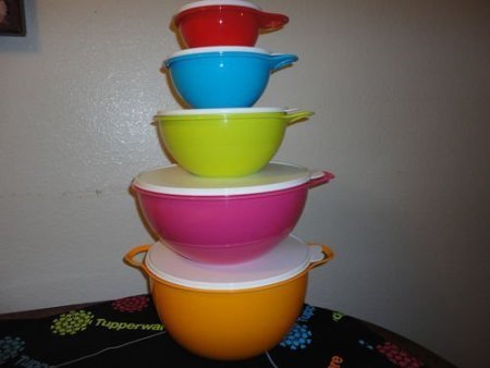 Tupperware Lot 5 Thatsa Mixing Bowl Set Rare 2,6,12,32,42 Cup