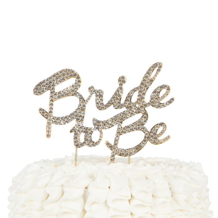 Bride To Be Cake Topper, Bridal Party Wedding Shower Decoration (Silver)