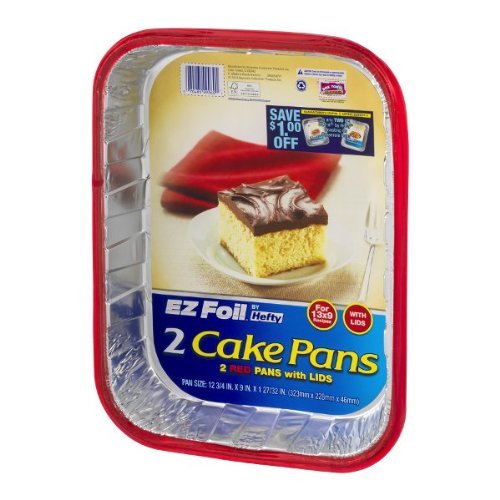 EZ Foil By Hefty Cake Pans With Lids Red - 2 ct