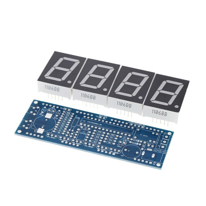 DIY Electronic 4 Digit Large Screen LED Clock Kit Temperature Display Red inventor Learning Electronic Kit Toy... N3