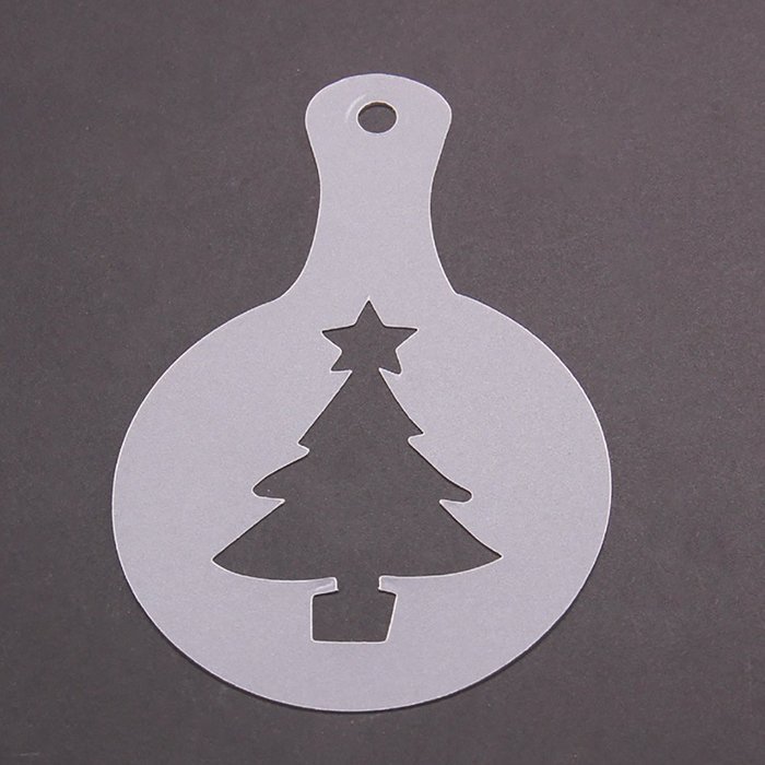 3.35" Coffee Barista Cookies Cappuccino Art Stencils, 8Pcs (Christmas) N10