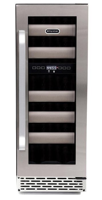 Whynter BWR-171DS Elite 17-Bottle Seamless Stainless Steel Door Dual Zone Built-in Wine Refrigerator