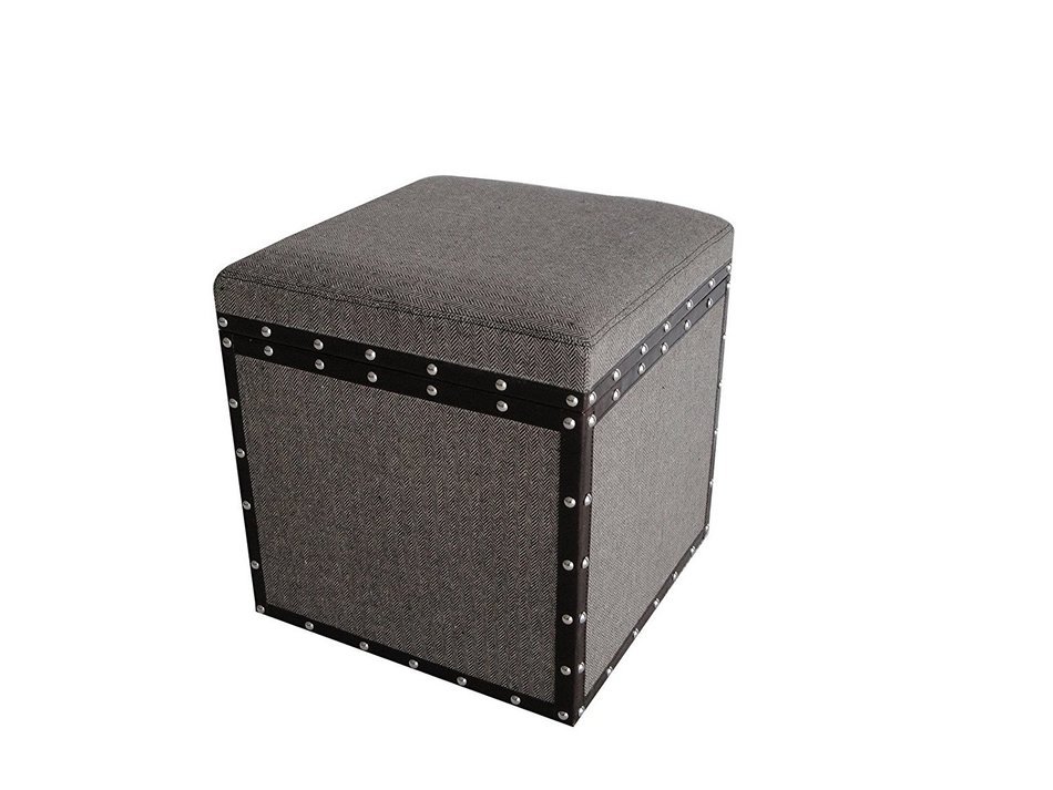 Screen Gems Mandalay Square Tweed Storage Stool