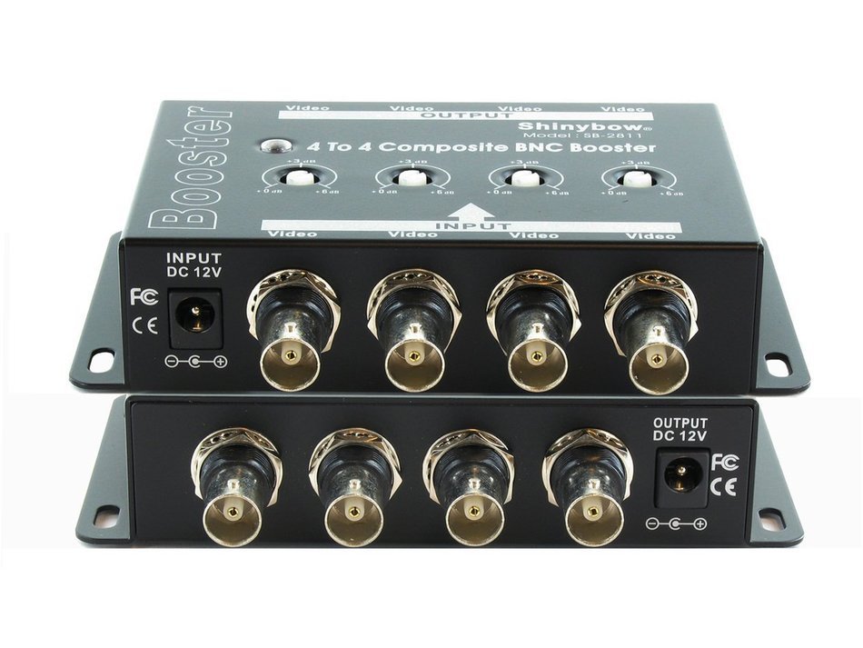 Shinybow 4x4 (4:4) Composite BNC Video Booster Extender Distribution Amplifier SB-2811 N2