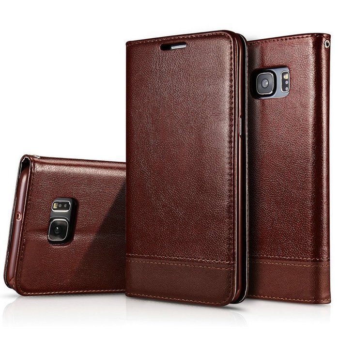 Aroko Wallet Series Samsung Galaxy S7 Edge Case with Flip Cover and S7 edge case Stand (S7 edge case, Blue) N3