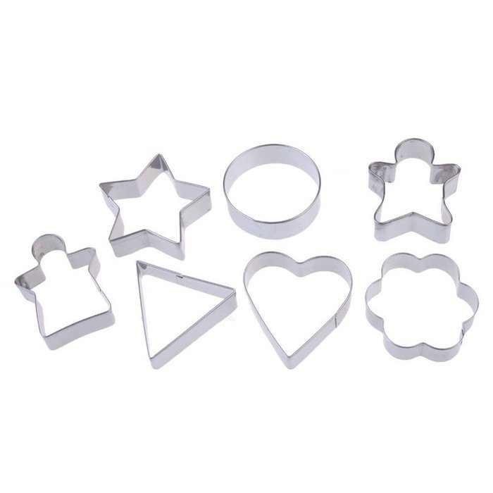 7pcs Stainles Steel Geometric Cake Fondant Biscuit Pastry Cookies Decorating Mold Mould Cutter Tools N2