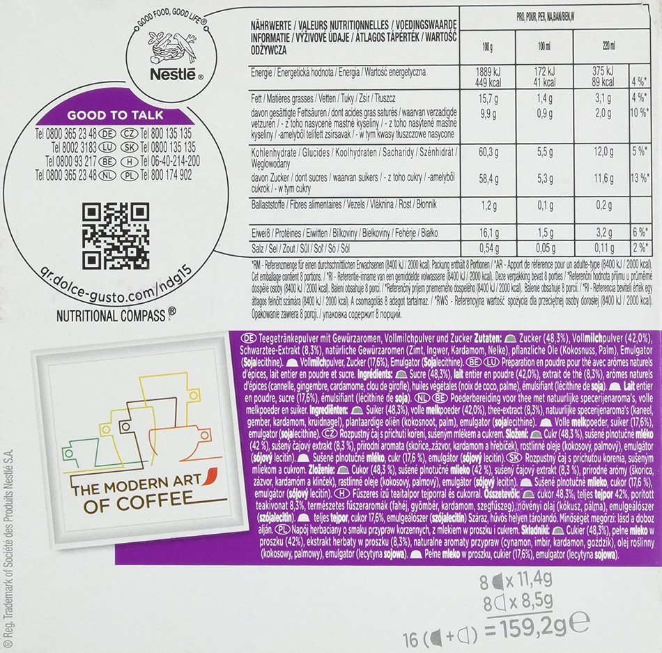 Dolce Gusto Chai Tea Latte Capsules For The Dolce Gusto Machine By Nescafe N6