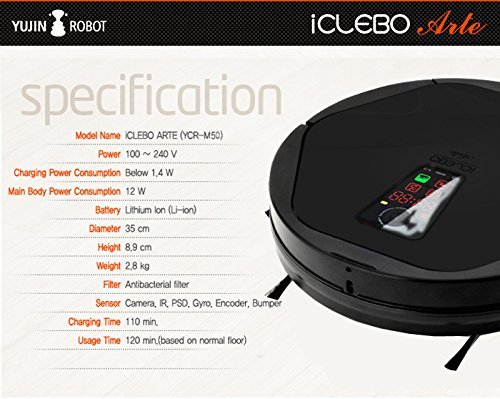 iClebo Arte YCR-M05-30 (Color: BLACK Edition) Floor Mapping Smart Robotic Robot Vacuum Cleaning Cleaner for Home... N2