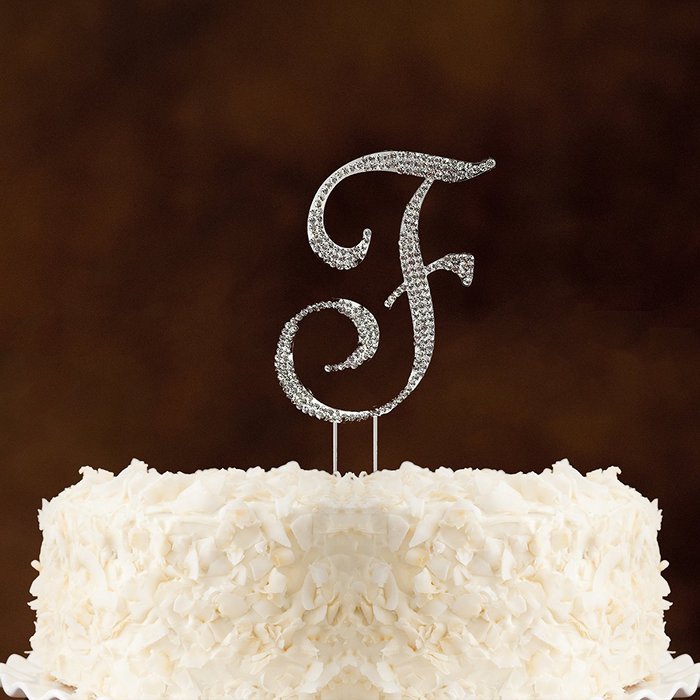 Letter L Rhinestone Crystal Cake Topper Silver, Numbers, Letters for Wedding, Birthday, Anniversary, Party. Shine... N19