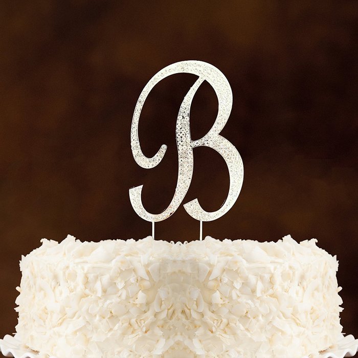 Letter L Rhinestone Crystal Cake Topper Silver, Numbers, Letters for Wedding, Birthday, Anniversary, Party. Shine... N22