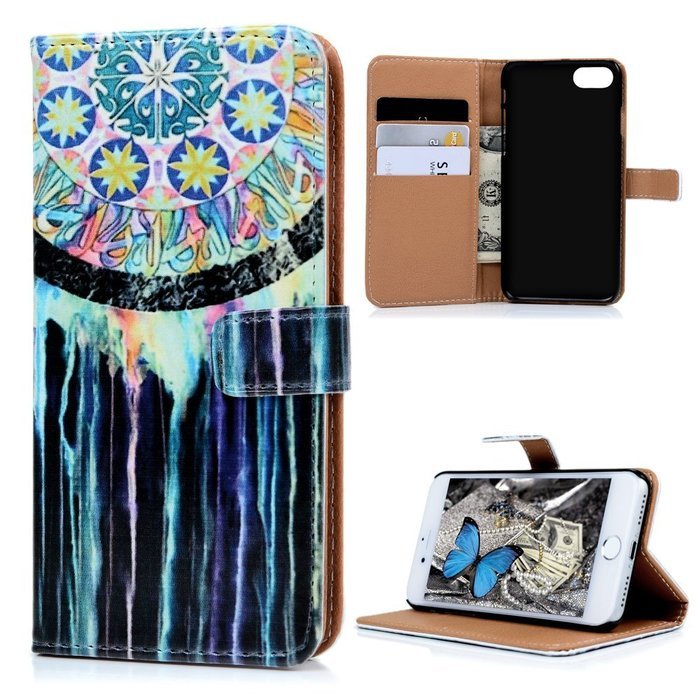 iPhone 7 Case (4.7 inch) - Wallet Folio Flip Premuim PU Leather Case Colorful Print Design with Stand Magnetic... N38