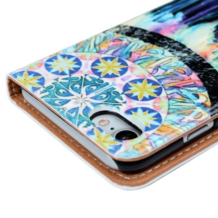 iPhone 7 Case (4.7 inch) - Wallet Folio Flip Premuim PU Leather Case Colorful Print Design with Stand Magnetic... N40
