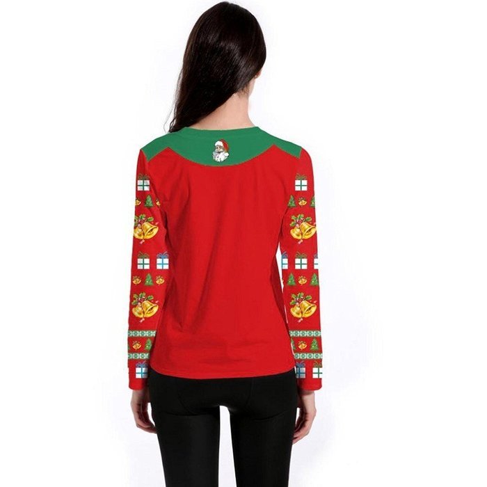 Sweatshirt,Morecome Women Long Sleeve Pullover Sweatshirt Santa Claus Christmas Tops N12