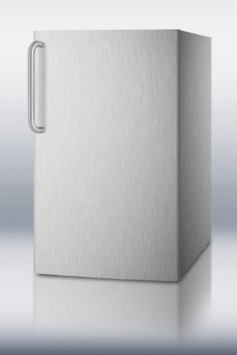 Summit CM421BLXCSS 20" Compact Top Freezer Refrigerator with 4.1 cu. ft. Capacity Professional Towel Bar Handle...