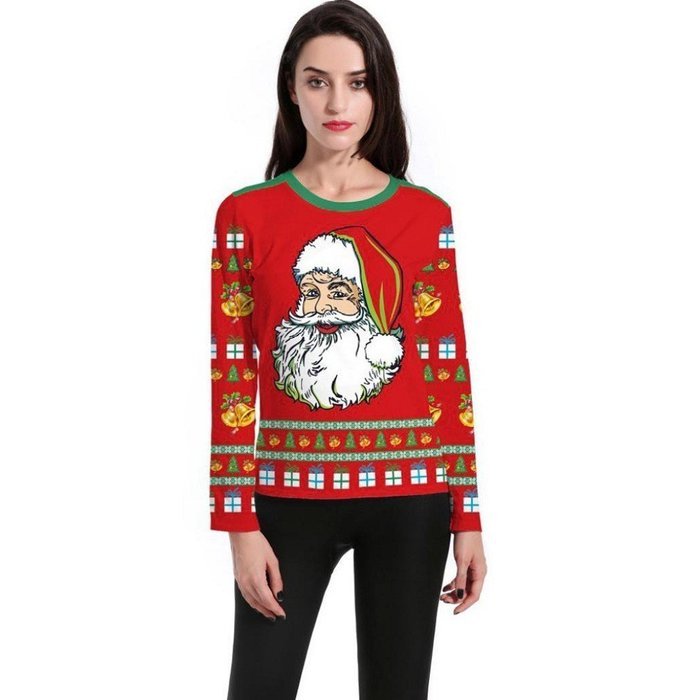 Sweatshirt,Morecome Women Long Sleeve Pullover Sweatshirt Santa Claus Christmas Tops N14