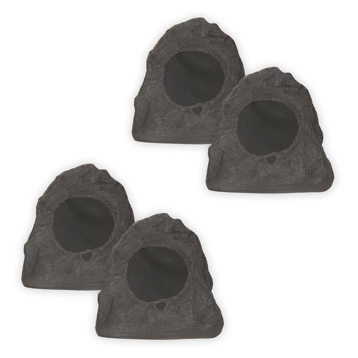 Theater Solutions 4R4L Outdoor Waterproof Lava Rock Patio Speakers 4 Piece Set 1000 Watts New N3
