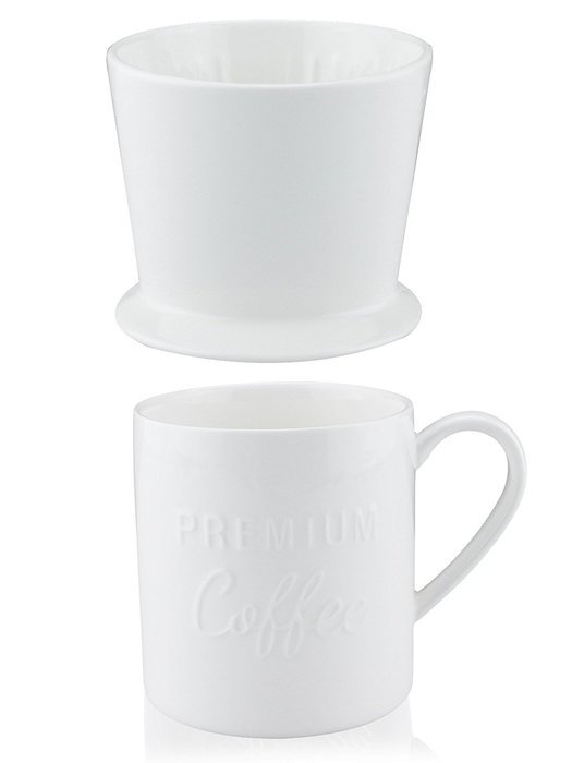 Pour Over Coffee Dripper - with Bonus Porcelain Mug, Black - by Sweese N5
