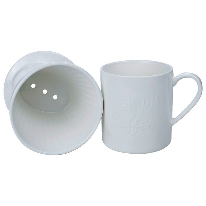Pour Over Coffee Dripper - with Bonus Porcelain Mug, Black - by Sweese N6