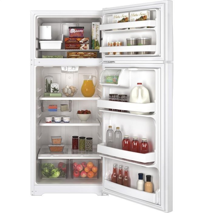 Ge GIDDS-632138 Energy Star 18.1 cu. ft. Top Freezer Refrigerator With Icemaker, White, Reversible Door Swing