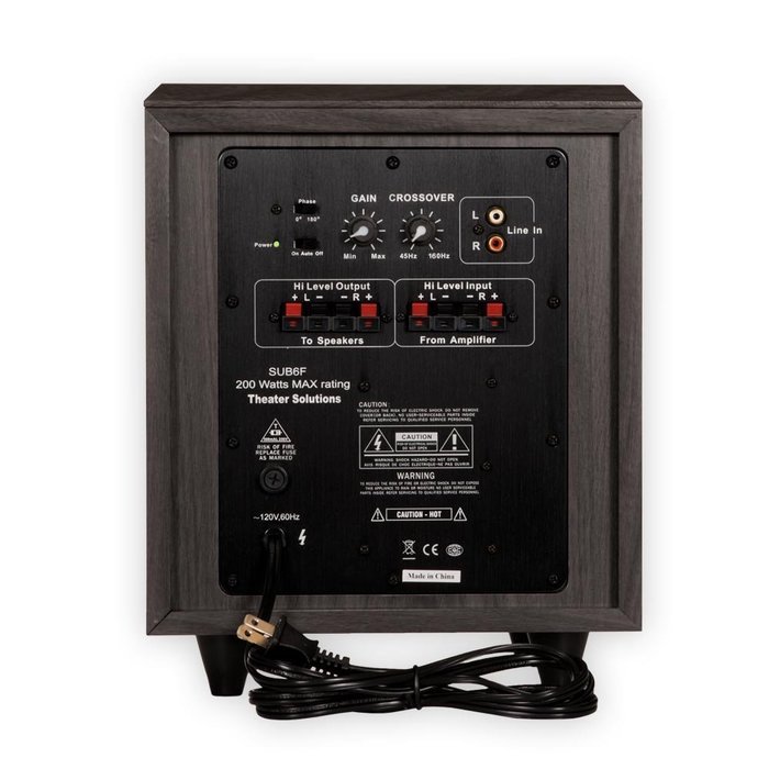 Theater Solutions SUB6F Front Firing Powered Subwoofer (Black)